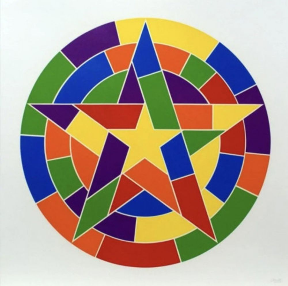 Linogravure Lewitt - Tondo 1 (3 point star)