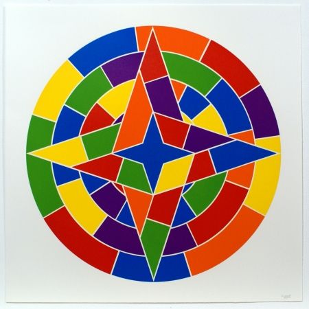 Linogravure Lewitt - Tondo 2 (4 point star)