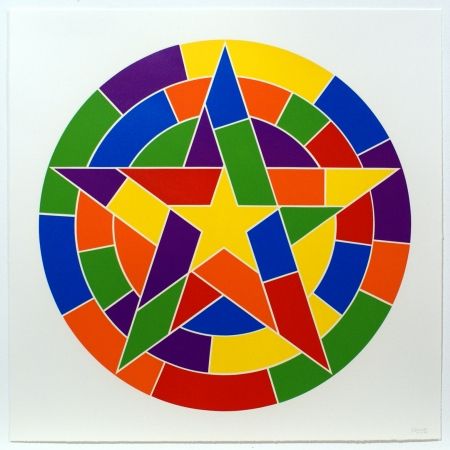 Linogravure Lewitt - Tondo 3 (5 point star)