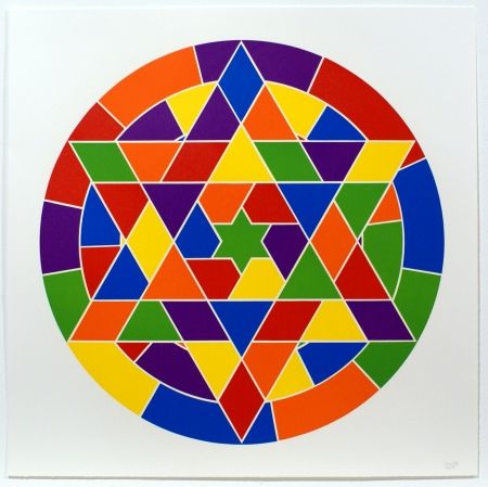 Linogravure Lewitt - Tondo 4 (6 point star)