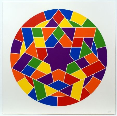 Linogravure Lewitt - Tondo 5 (7 point star)