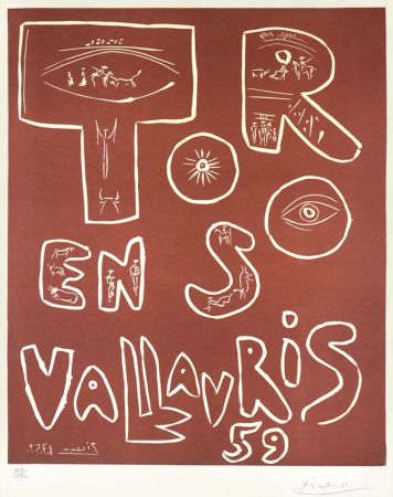 Linogravure Picasso - Toros en Vallauris, 1959