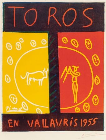 Linogravure Picasso - Toros en Vallauris (Bulls in Vallauris ),1955