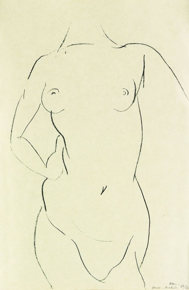 Lithographie Matisse - Torse de face