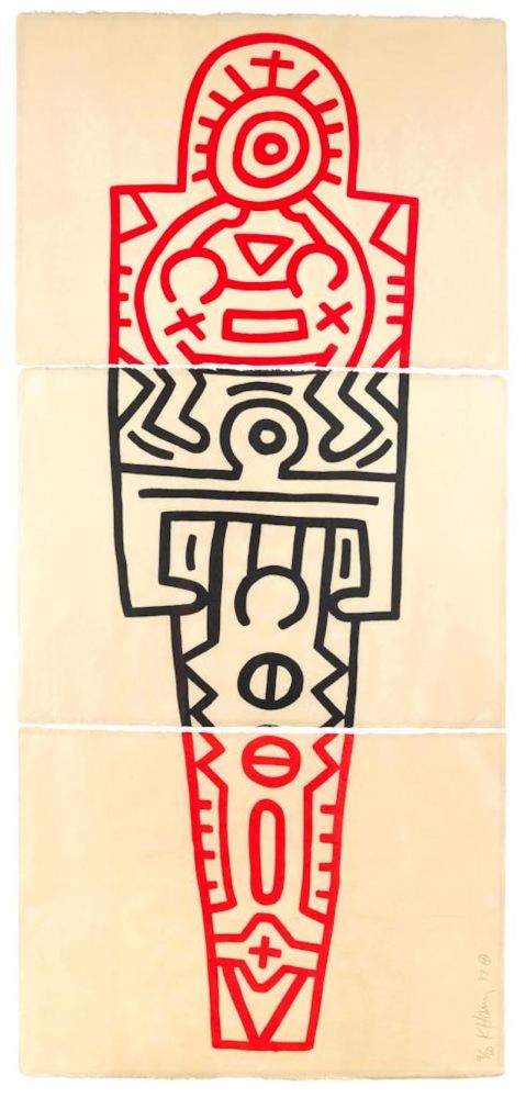 Gravure Sur Bois Haring - Totem