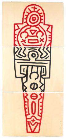 Gravure Sur Bois Haring - Totem