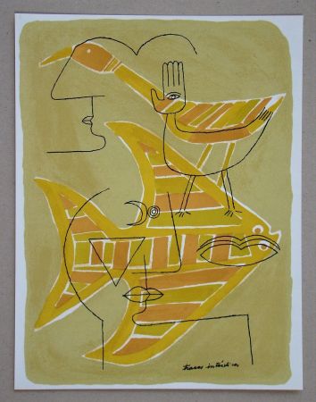 Lithographie Brauner - Traces interstices