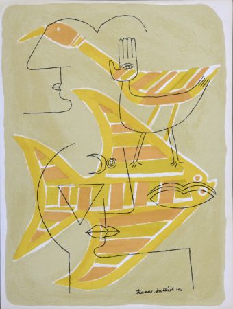 Lithographie Brauner - Traces interstices, 1963