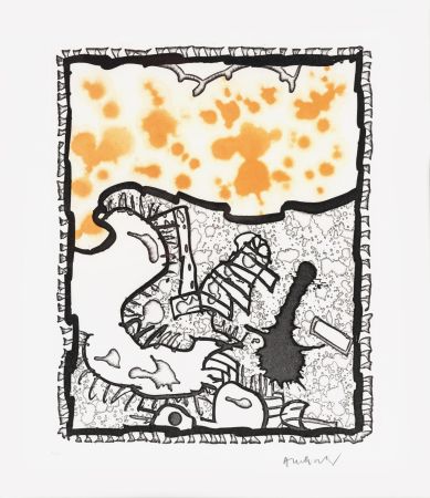 Linogravure Alechinsky - Traité des excitants modernes 04