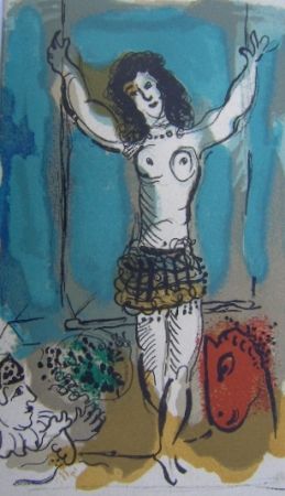 Lithographie Chagall - Trapeziste a l'Oiseau