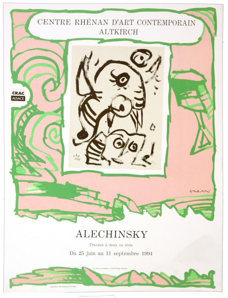 Affiche Alechinsky - Travaux a deux ou trois 