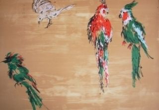 Lithographie Tian-Tian - Treasure birds 2