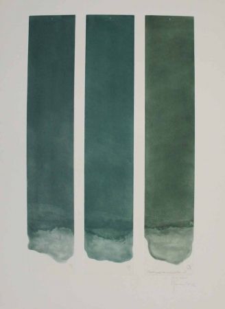 Aquatinte Hernandez Pijuan - Tres colors per a un espai verd