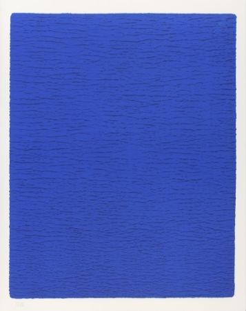Lithographie Klein - Triptyque Bleu Or Rose