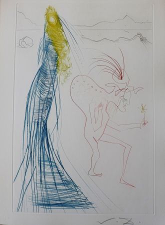 Gravure Dali - Tristan et Iseult : Frocin, le mauvais nain