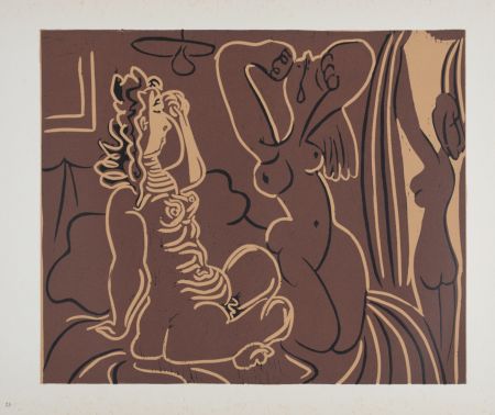 Linogravure Picasso (After) - Trois femmes, 1962
