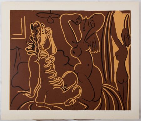 Linogravure Picasso - Trois femmes au réveil