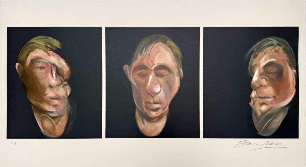 Lithographie Bacon - Trois études pour un autoportrait