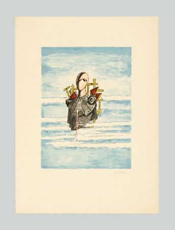 Lithographie De Chirico - Trovatore tra le nubi