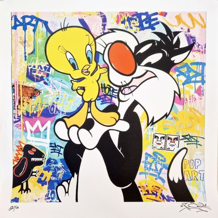 Lithographie Fat - Tweety & Sylvester