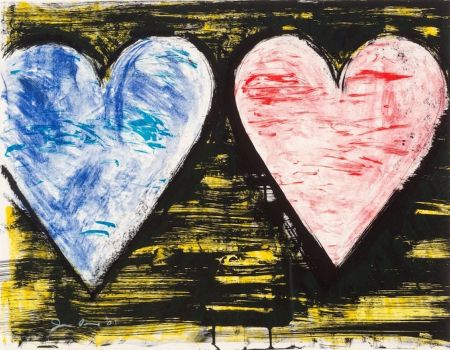 Lithographie Dine - Two Hearts at Sunset