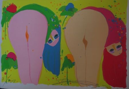 Lithographie Ting - Two nudes