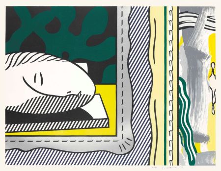 Gravure Sur Bois Lichtenstein - Two Paintings: Sleeping Muse