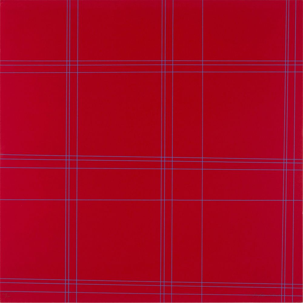 Lithographie Morellet - TWO PATTERNS OF PERPENDICULAR LINES - EXACTA FROM CONSTRUCTIVISM TO SYSTEMATIC ART 1918-1985
