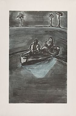 Eau-Forte Doig - Two People at Night (indigo)