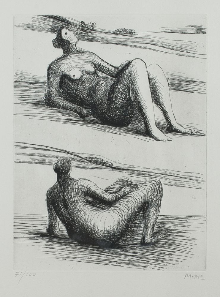 Eau-Forte Et Aquatinte Moore - Two reclining figures