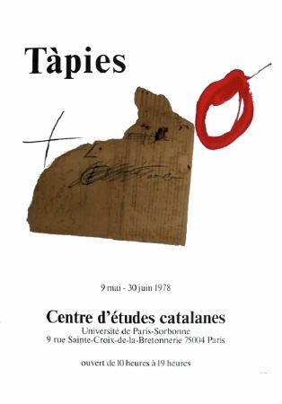 Affiche Tàpies - TÀPIES 78. Affiche pour une exposition à La Sorbonne, Paris.