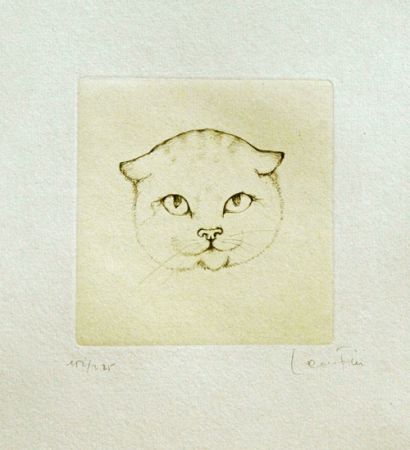 Gravure Fini - Tête de chat