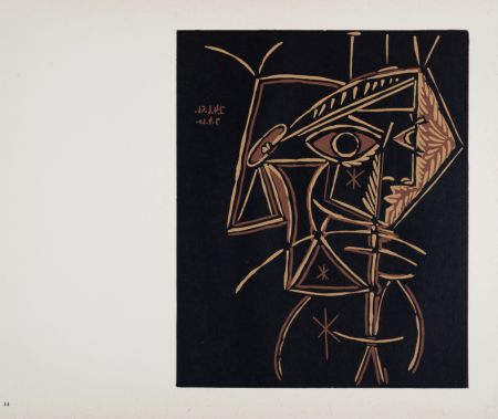 Linogravure Picasso (After) - Tête de femme, 1962