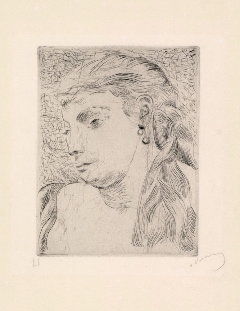 Eau-Forte Et Aquatinte Derain - Tête de femme avec une tresse