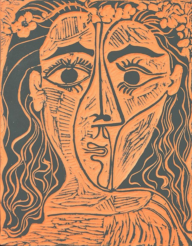 Céramique Picasso - Tête de femme à la couronne de fleurs (Woman’s Head with Crown of Flowers), 1964