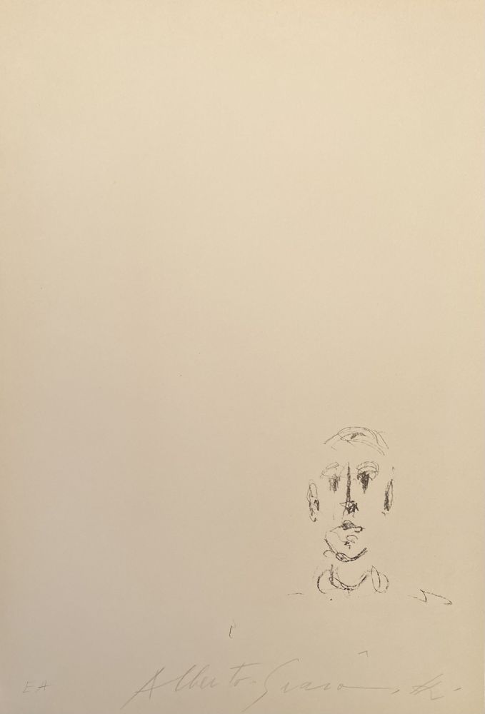 Lithographie Giacometti - Tête d'homme