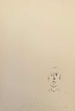 Lithographie Giacometti - Tête d'homme