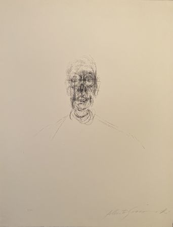 Lithographie Giacometti - Tête d'homme