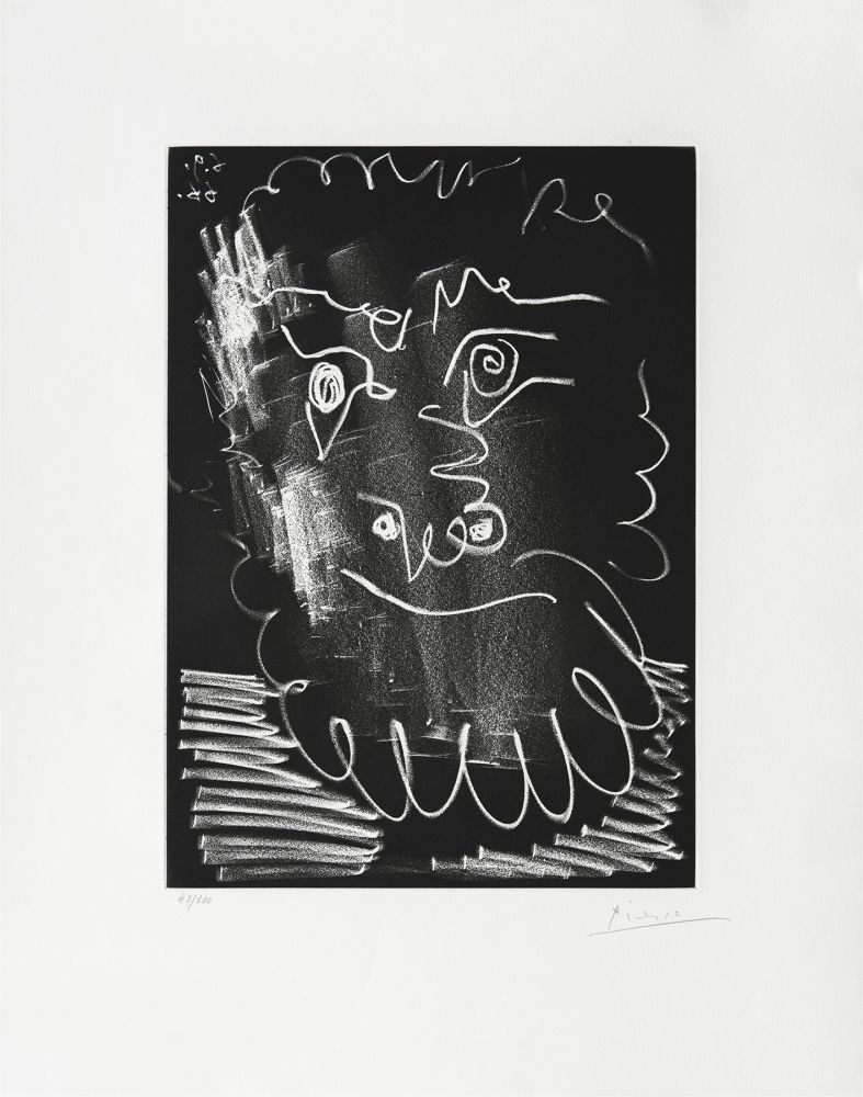 Gravure Picasso - Tête d'homme barbu