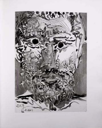 Aquatinte Picasso - Tête d'homme barbu, 1966 - A fantastic original etching (Aquatint) by the Master!
