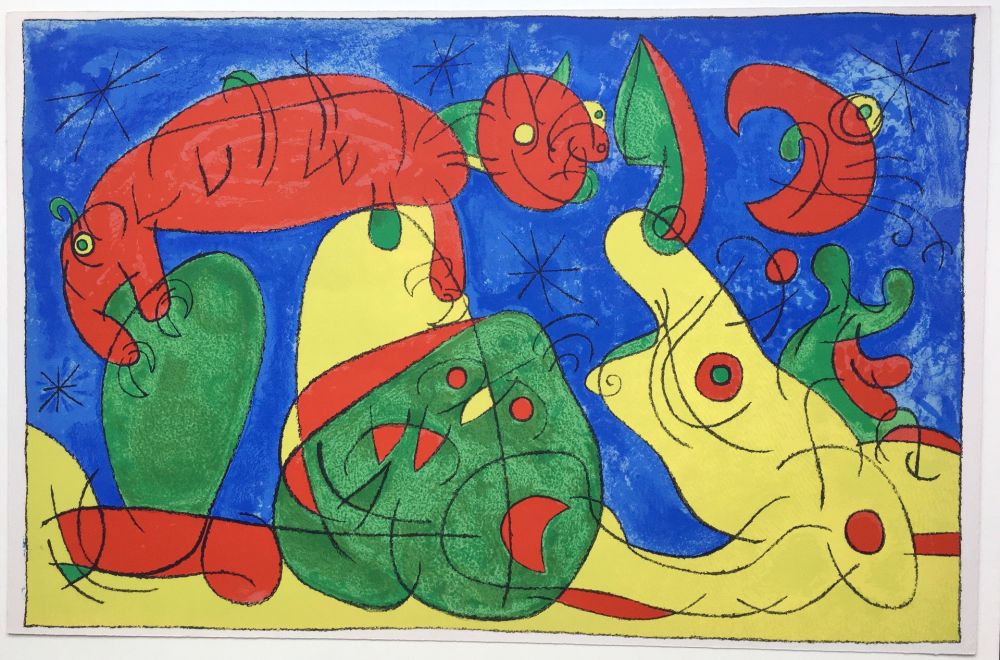 Lithographie Miró - UBU ROI : LA NUIT L'HEURE (1966).