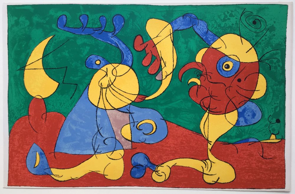 Lithographie Miró - UBU ROI : LES NOBLES A LA NAPPE (1966).