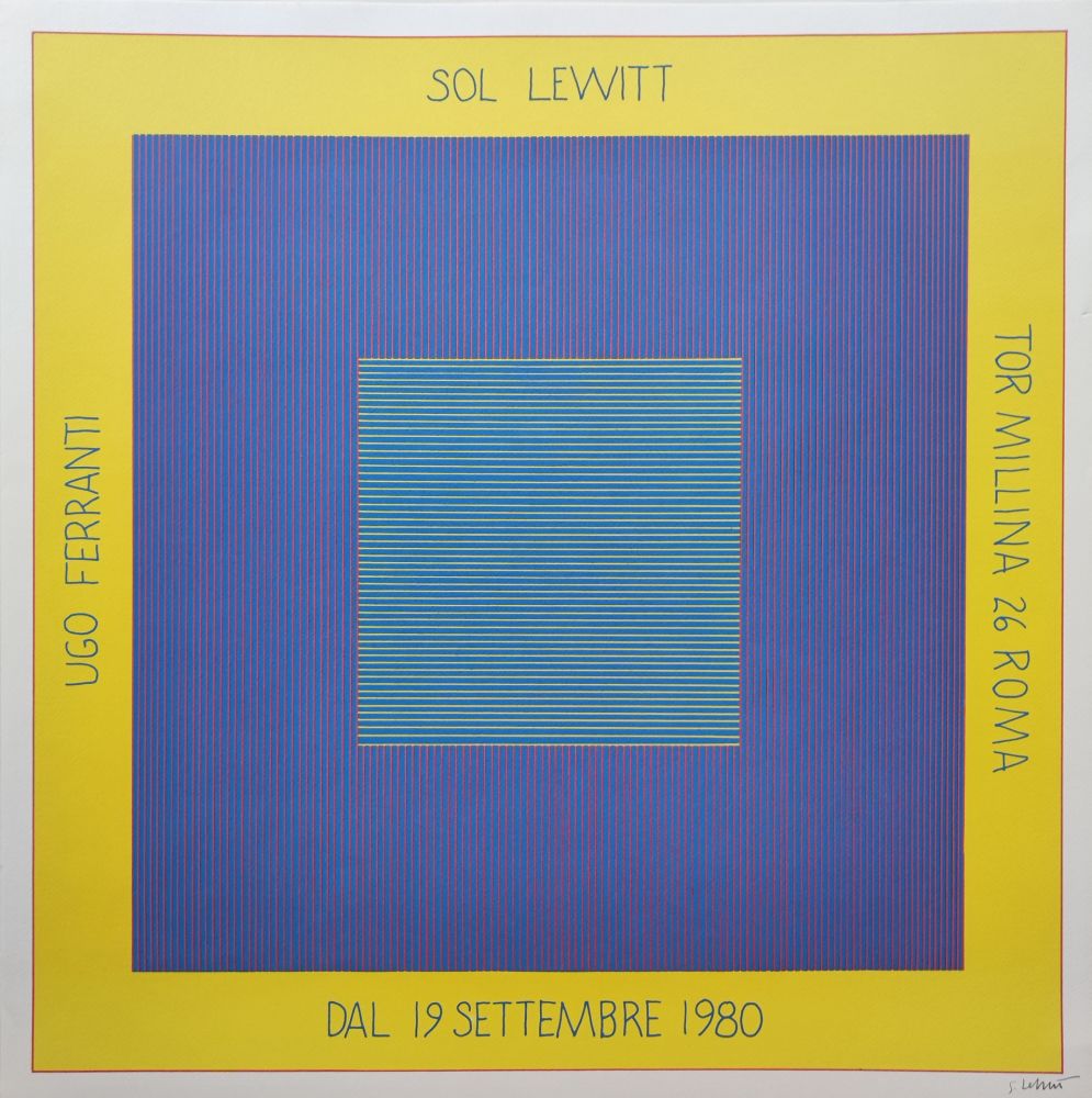 Sérigraphie Lewitt - „Ugo Ferranti – Sol Lewitt - Tor millina 26 Roma – Dal 19 settembre 1980“.