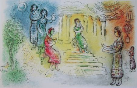 Lithographie Chagall - Ulysse chez Alkinoiis - L'Odyssee II