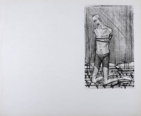 Gravure Buffet - Un genoux, La Passion du Christ 