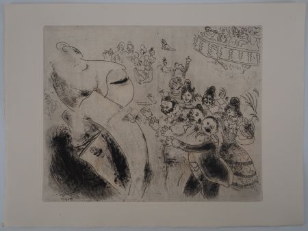 Gravure Chagall - Un jour de bal (Apparition de Tchitchikov au bal)