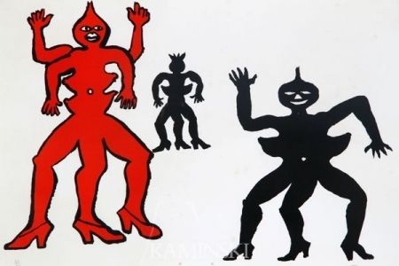 Lithographie Calder - Une famille de là bas