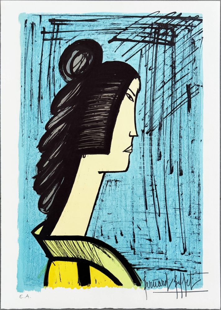Lithographie Buffet - Une femme japonaise