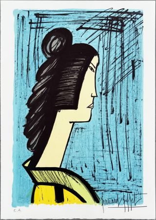 Lithographie Buffet - Une femme japonaise