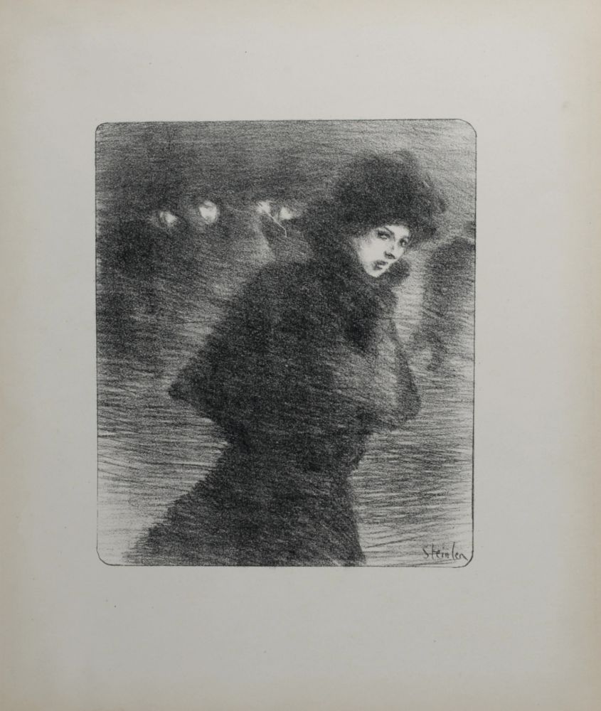 Lithographie Steinlen - Une femme qui passe, 1896